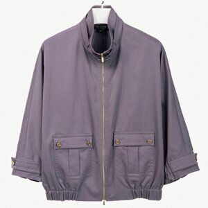 St. John PF/12 Purple Mock-Neck Blouson Jacket